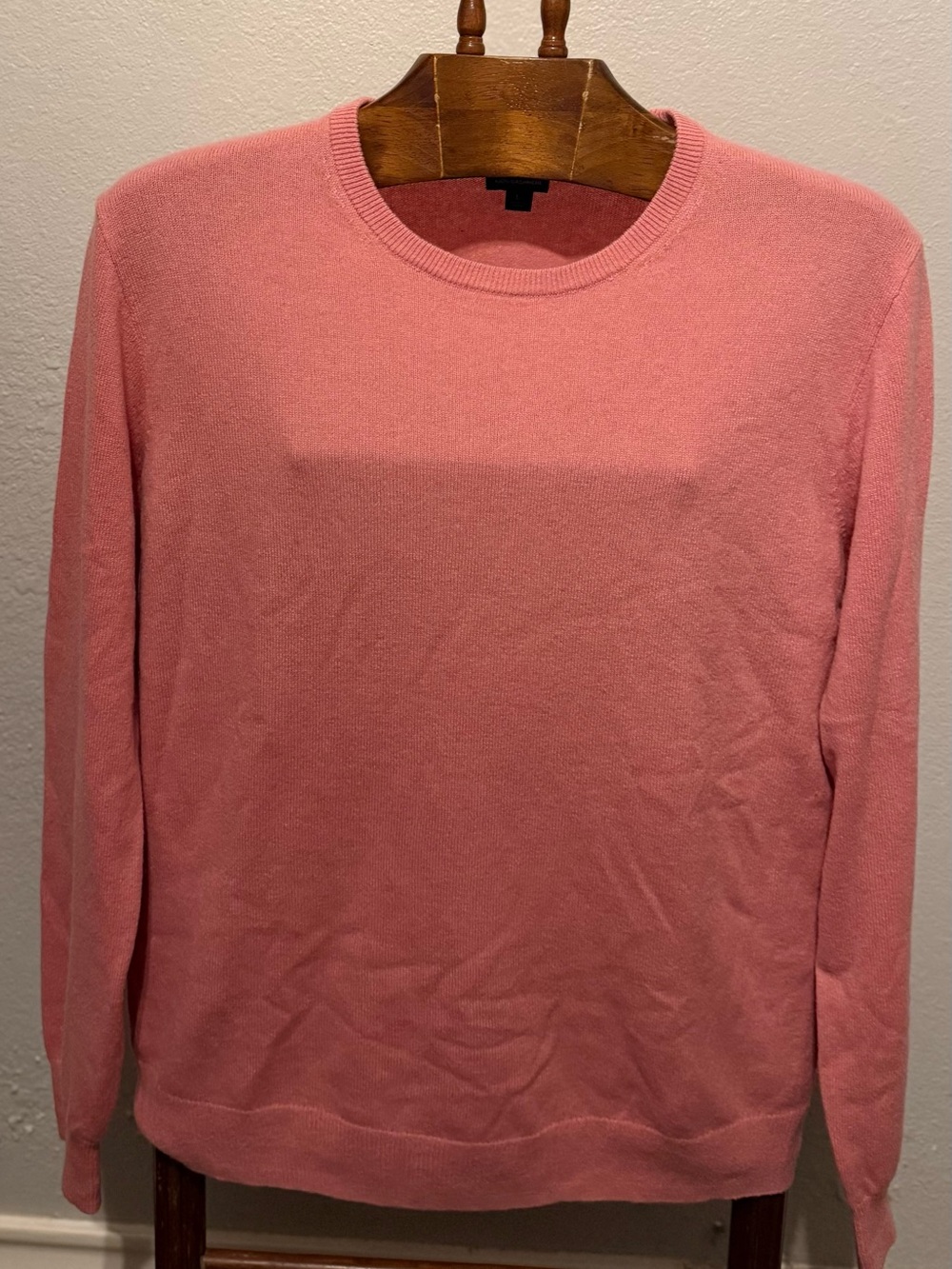 Wmens Cashmere Blend  Crewneck Sweater - Rosy Pink